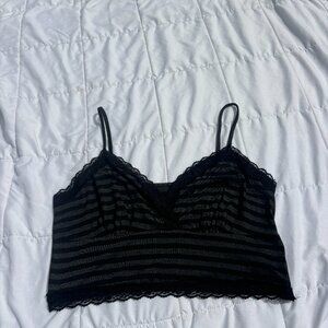 Cropped dark gray and black tank top plus size women's